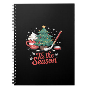 Tis The Season Hockey Coffee Tree Hockey Christmas Notebook
