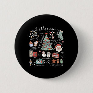 Tis The Season Hockey Coffee Xmas Tree Ice Hockey 6 Cm Round Badge