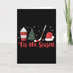 Tis The Season Hockey Coffee Xmas Tree Ice Hockey  Card