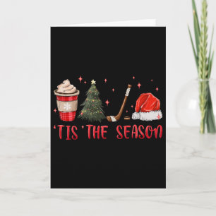 Tis The Season Hockey Coffee Xmas Tree Ice Hockey  Card
