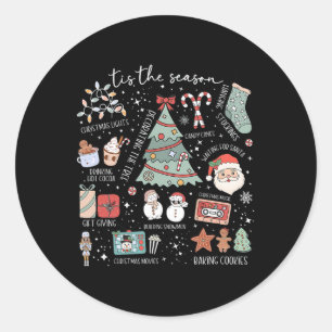 Tis The Season Hockey Coffee Xmas Tree Ice Hockey Classic Round Sticker