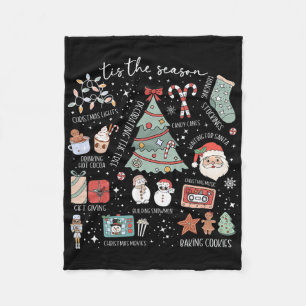 Tis The Season Hockey Coffee Xmas Tree Ice Hockey Fleece Blanket