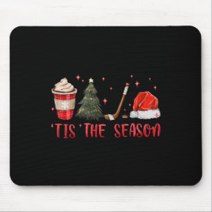Tis The Season Hockey Coffee Xmas Tree Ice Hockey Mouse Mat
