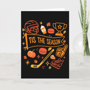 Tis The Season Hockey Fall Leaves Hello Pumpkin Ha Card