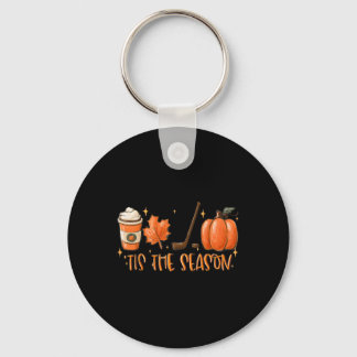 Tis The Season Hockey Latte Leaves Hello Pumpkin H Key Ring