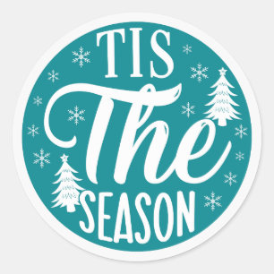 Tis the Season Holiday Christmas Classic Round Sticker