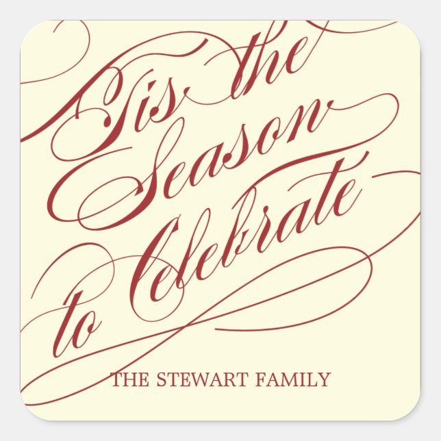 Tis The Season Holiday Gift Stickers (Front)