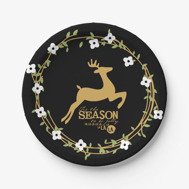Tis the Season Holiday Paper Plate (Front)