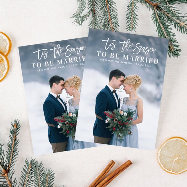 tis the season holiday wedding announcement (Creator Uploaded)