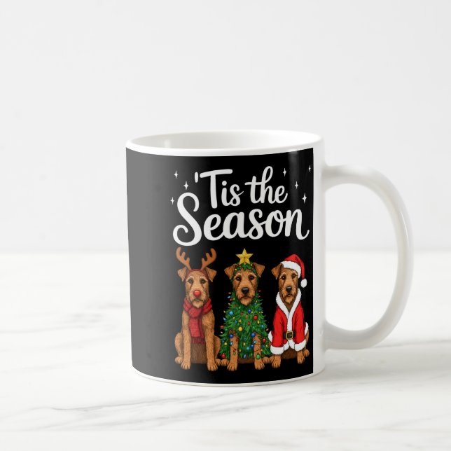 Tis The Season Irierrier Christmas Santa Dog Lover Coffee Mug (Right)