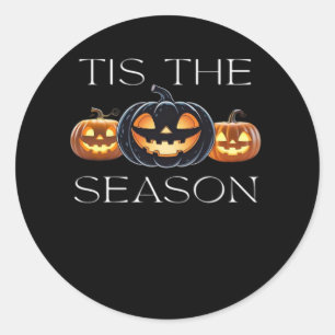 Tis The Season Jack O Lantern Funny Halloween Spoo Classic Round Sticker