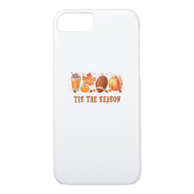 Tis The Season Leopard Football Halloween Fall Case-Mate iPhone Case (Back)