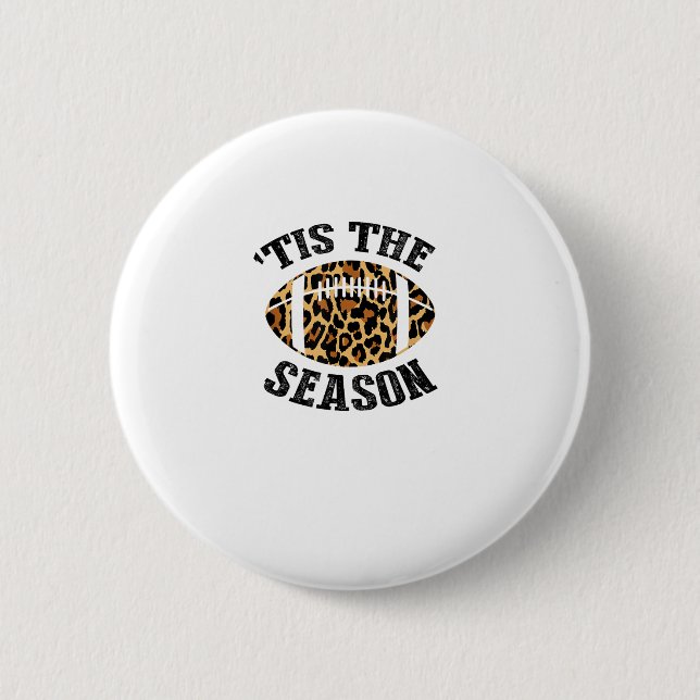 Tis The Season Leopard Football Season Game Day 6 Cm Round Badge (Front)