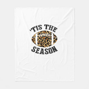 Tis The Season Leopard Football Season Game Day Fleece Blanket
