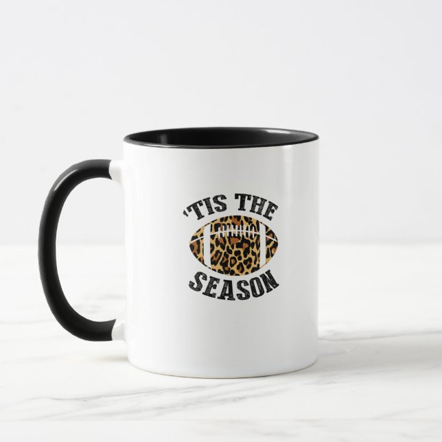 Tis The Season Leopard Football Season Game Day Mug (Left)