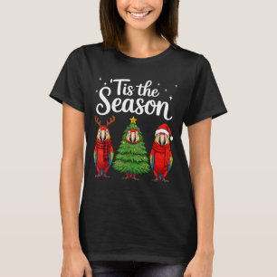 Tis The Season Let Macaw Christmas Santa Parrot T-Shirt