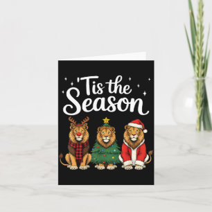 Tis The Season Lion Christmas Santa Safari Animal Card