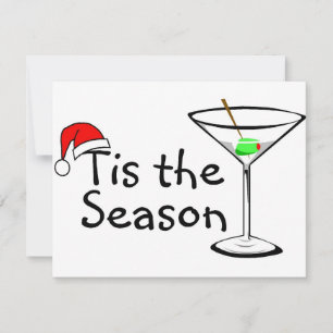 Tis The Season Martini Drink Christmas Holiday Card