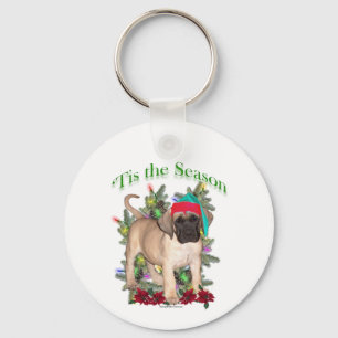 Tis the Season Mastiff Puppy Keychain
