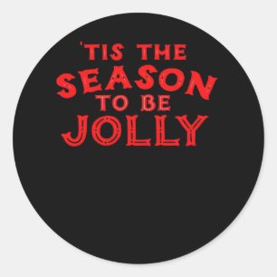 Tis The Season Merry Christmas Classic Round Sticker