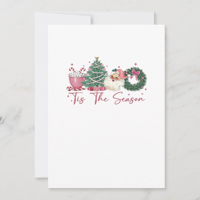 Tis The Season Merry Christmas Cute Xmas Coffee Ch Holiday Card (Front)