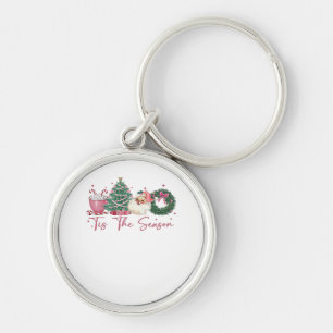 Tis The Season Merry Christmas Cute Xmas Coffee Ch Key Ring
