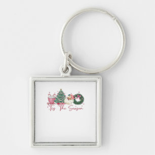 Tis The Season Merry Christmas Cute Xmas Coffee Ch Key Ring