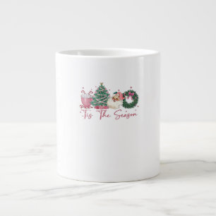 Tis The Season Merry Christmas Cute Xmas Coffee Ch Large Coffee Mug