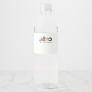 Tis The Season Merry Christmas Cute Xmas Coffee Ch Water Bottle Label
