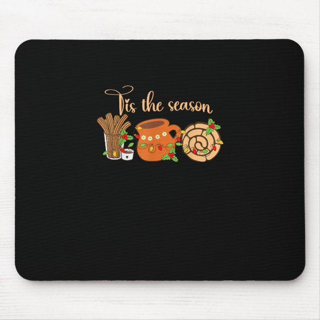 Tis The Season Mexican Christmas Cafecito Pan Dulc Mouse Mat (Front)