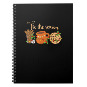 Tis The Season Mexican Christmas Cafecito Pan Dulc Notebook