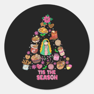 Tis The Season Mexican Christmas Feliz Navidad Xma Classic Round Sticker