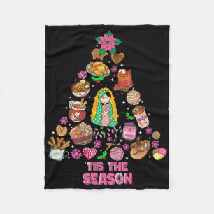 Tis The Season Mexican Christmas Feliz Navidad Xma Fleece Blanket