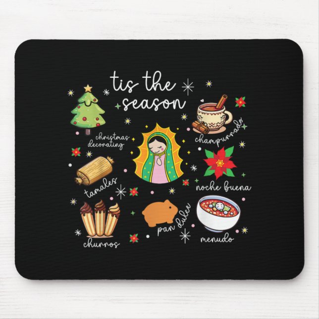 Tis The Season Mexican Christmas Feliz Navidad Xma Mouse Mat (Front)