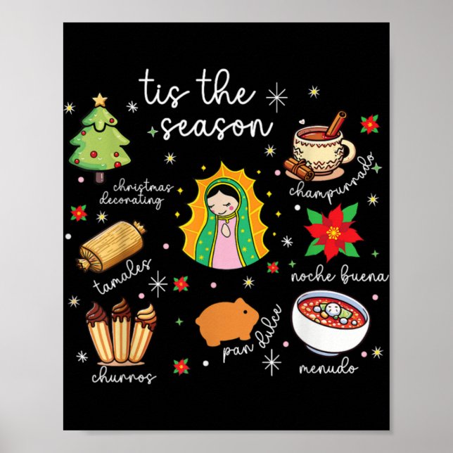 Tis The Season Mexican Christmas Feliz Navidad Xma Poster (Front)