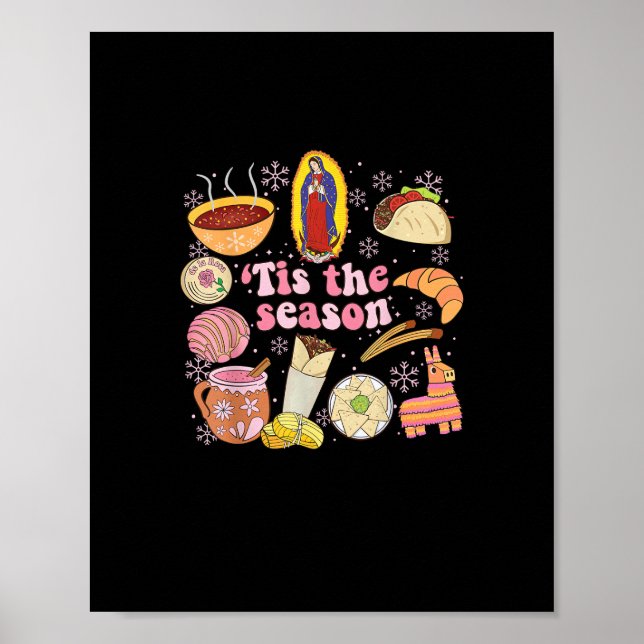 Tis The Season Mexican Christmas Holiday Poster (Front)