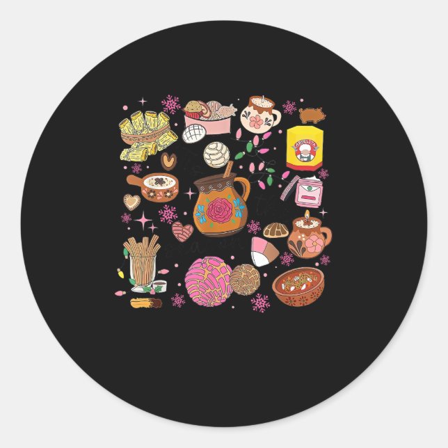 Tis The Season Mexican Christmas Tree Tamales Pan  Classic Round Sticker (Front)