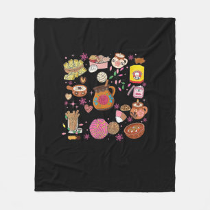 Tis The Season Mexican Christmas Tree Tamales Pan  Fleece Blanket