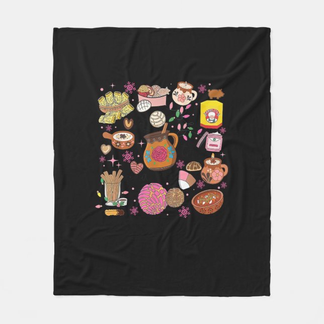 Tis The Season Mexican Christmas Tree Tamales Pan  Fleece Blanket (Front)