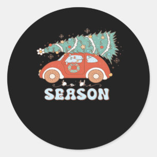 Tis The Season Minimal Clean Classic Round Sticker