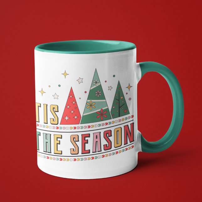 Tis The Season Modern Christmas Typography Mug (Creator Uploaded)