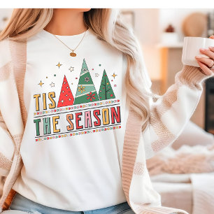 Tis The Season Modern Christmas Typography Tri-Blend Shirt