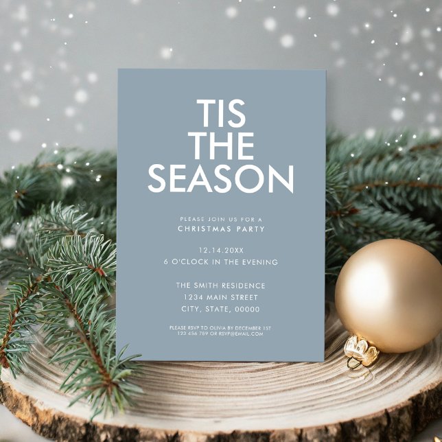 Tis The Season Modern Minimalist Christmas Party Invitation (Creator Uploaded)