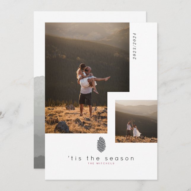 Tis the Season | Modern Multi Photo Holiday Card (Front/Back)