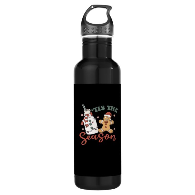 Tis The Season New Years Funny Christmas 710 Ml Water Bottle (Front)