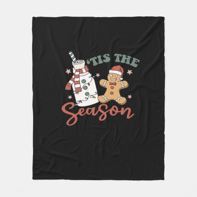 Tis The Season New Years Funny Christmas Fleece Blanket (Front)