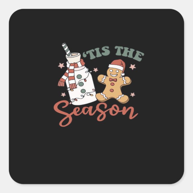 Tis The Season New Years Funny Christmas Square Sticker (Front)