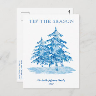 Tis' the Season Painterly Christmas Tree Postcard