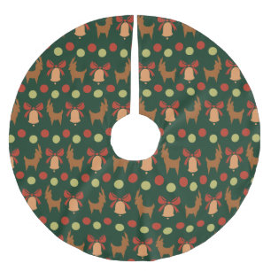 Tis the Season Pattern Brushed Polyester Tree Skirt