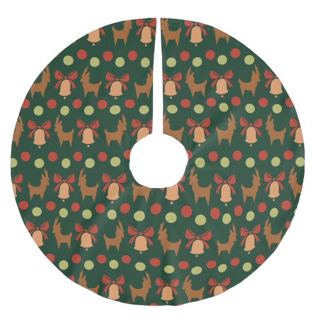 Tis the Season Pattern Brushed Polyester Tree Skirt (Front)